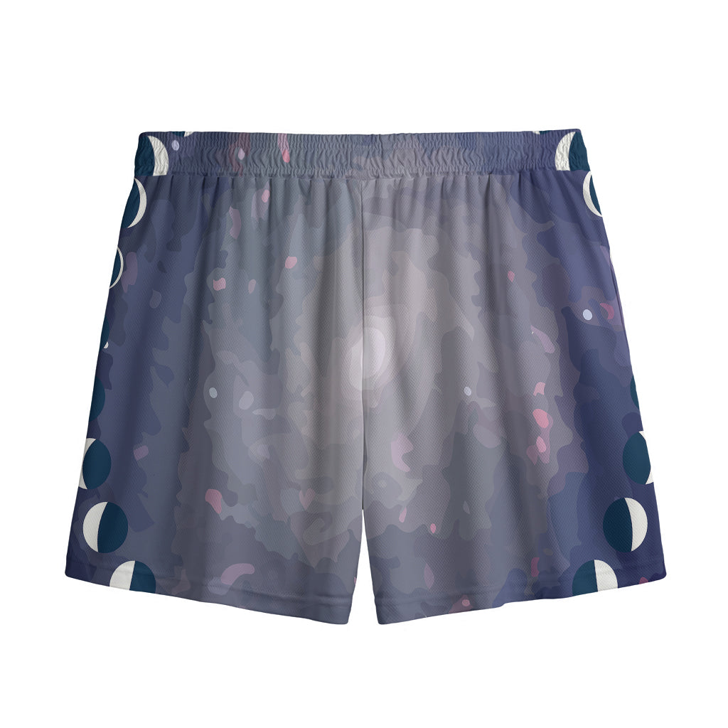 Lunar Phase Cycle Print Mesh Shorts