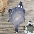 Lunar Phase Cycle Print One Shoulder Bodysuit