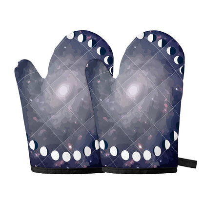 Lunar Phase Cycle Print Oven Mitts
