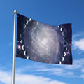 Lunar Phase Cycle Print Polyester Flag