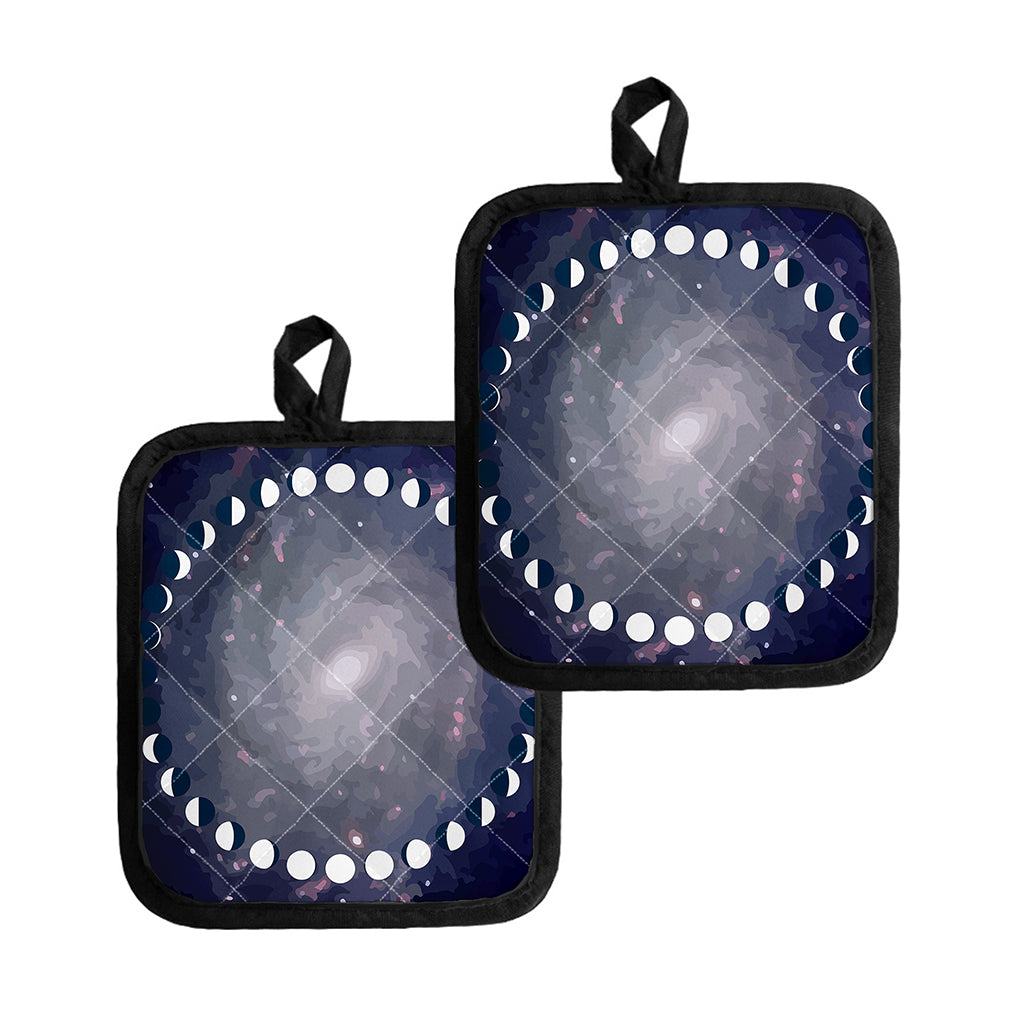 Lunar Phase Cycle Print Pot Holders