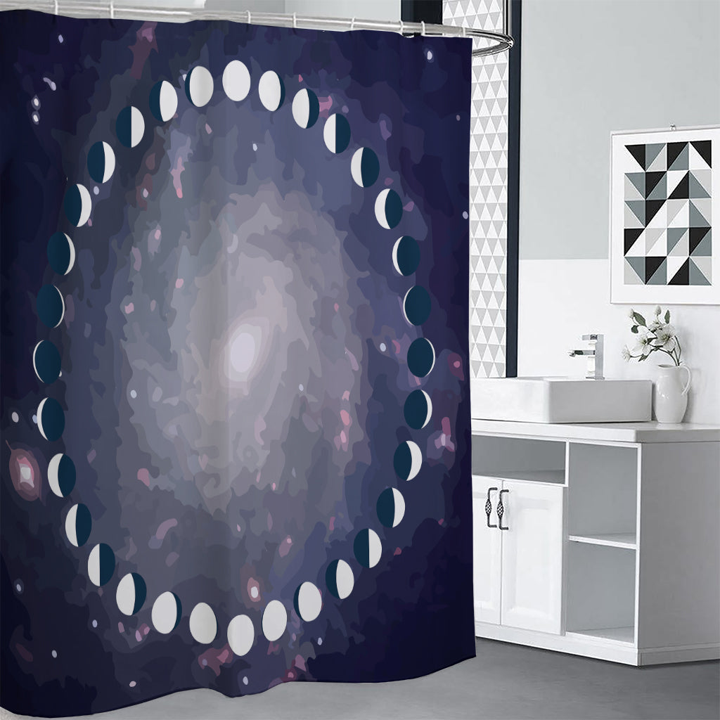 Lunar Phase Cycle Print Premium Shower Curtain