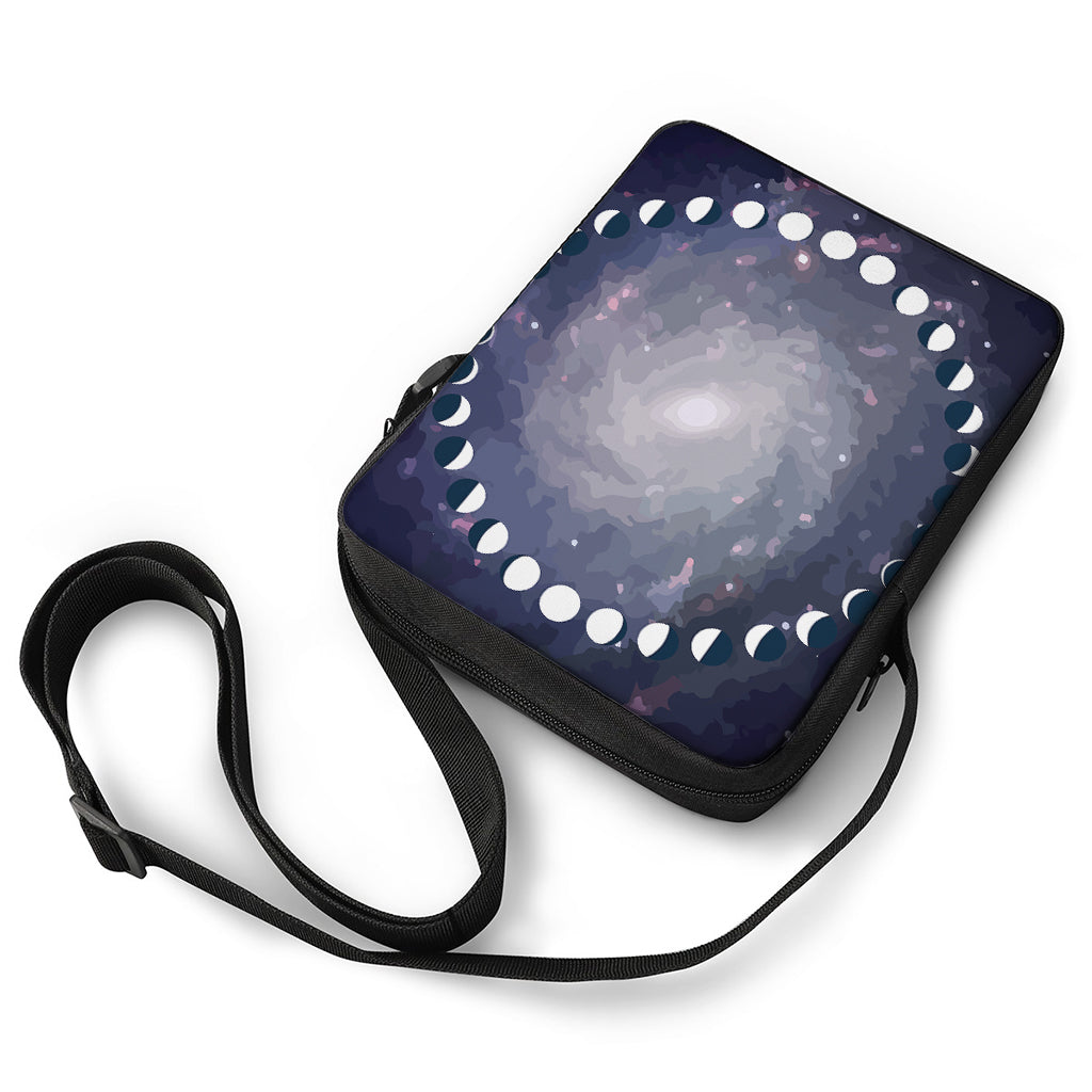 Lunar Phase Cycle Print Rectangular Crossbody Bag