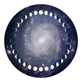 Lunar Phase Cycle Print Round Blanket
