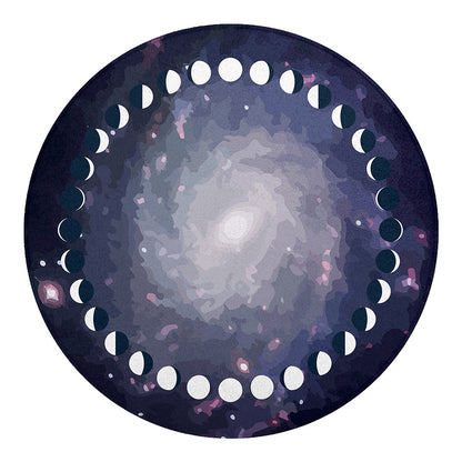 Lunar Phase Cycle Print Round Blanket