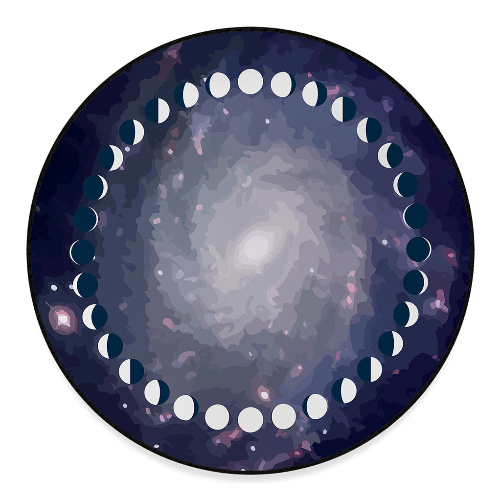 Lunar Phase Cycle Print Round Floor Mat