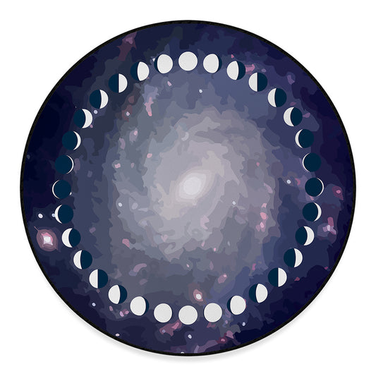 Lunar Phase Cycle Print Round Floor Mat