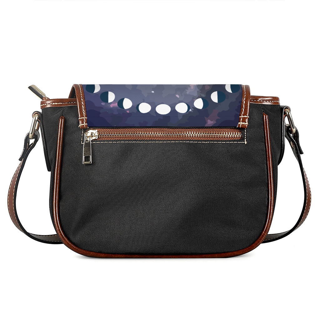 Lunar Phase Cycle Print Saddle Bag