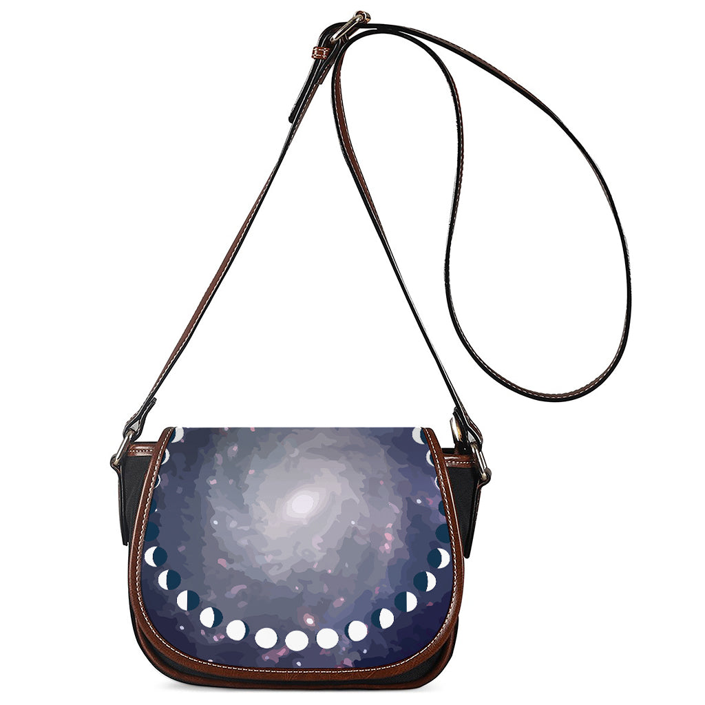 Lunar Phase Cycle Print Saddle Bag