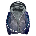 Lunar Phase Cycle Print Sherpa Lined Zip Up Hoodie