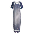Lunar Phase Cycle Print Short Sleeve Long Nightdress