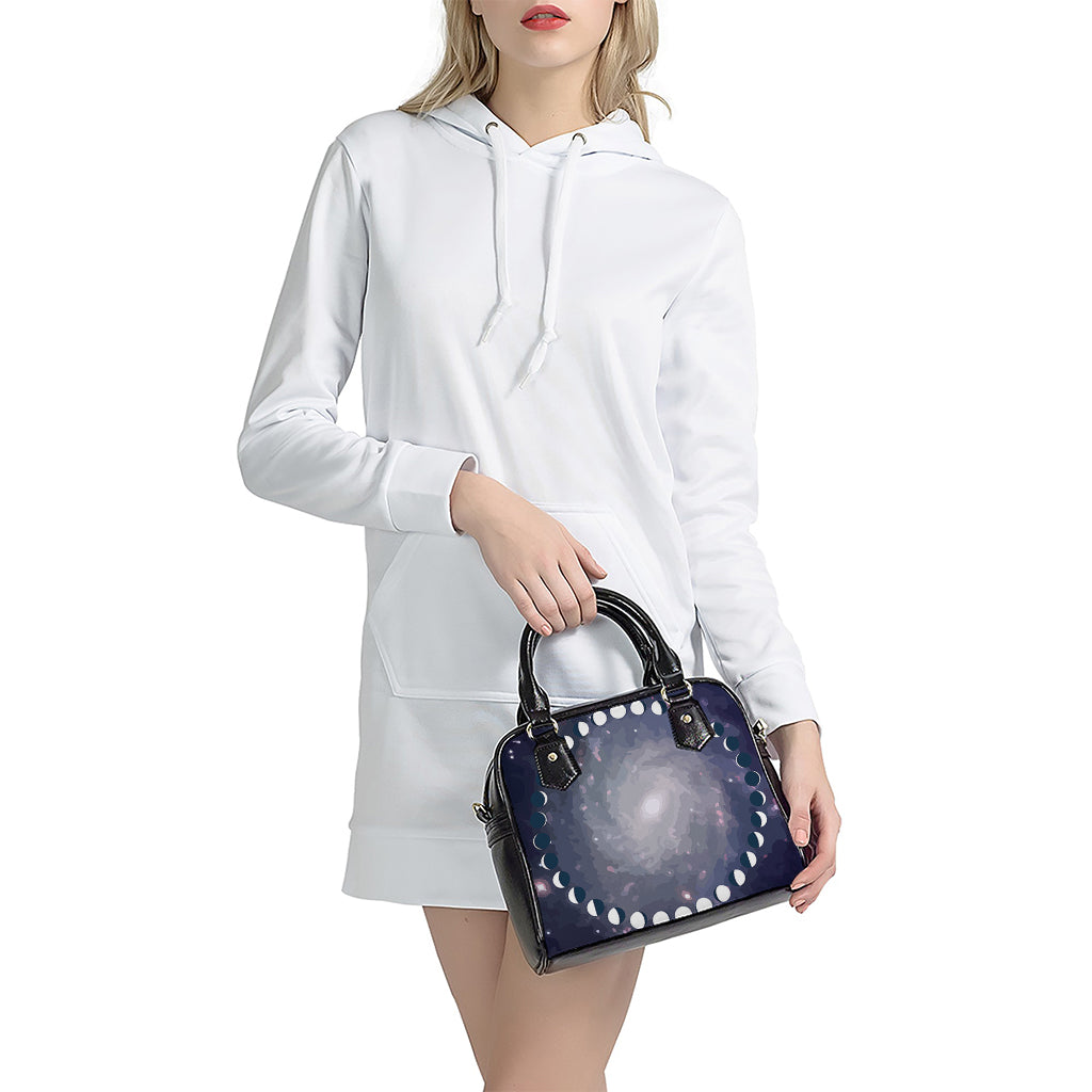 Lunar Phase Cycle Print Shoulder Handbag