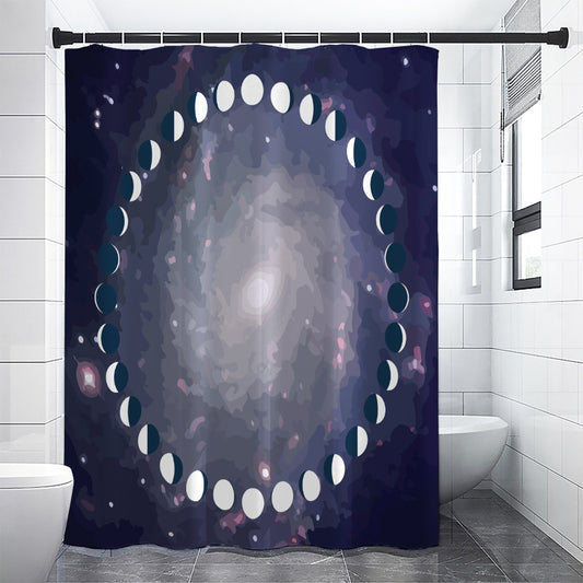 Lunar Phase Cycle Print Shower Curtain