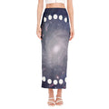 Lunar Phase Cycle Print Side Slit Maxi Skirt