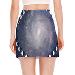 Lunar Phase Cycle Print Side Slit Mini Skirt