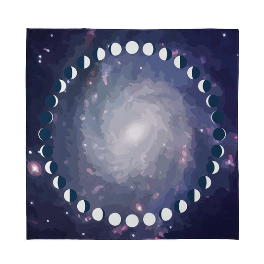 Lunar Phase Cycle Print Silk Bandana