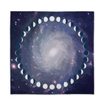 Lunar Phase Cycle Print Silk Bandana