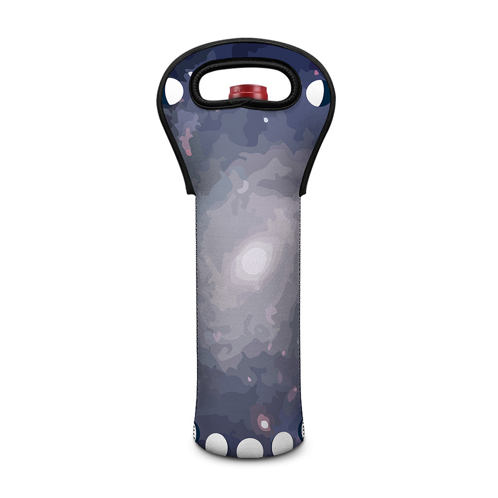 Lunar Phase Cycle Print Single Neoprene Wine Tote