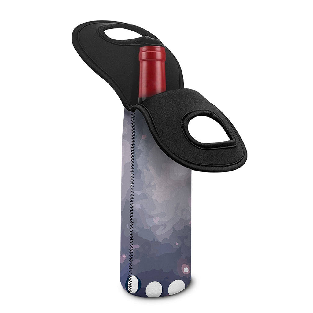 Lunar Phase Cycle Print Single Neoprene Wine Tote