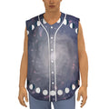 Lunar Phase Cycle Print Sleeveless Baseball Jersey