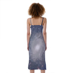 Lunar Phase Cycle Print Slim Fit Midi Cami Dress