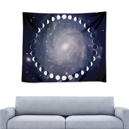 Lunar Phase Cycle Print Tapestry
