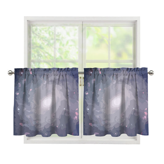 Lunar Phase Cycle Print Tier Curtains