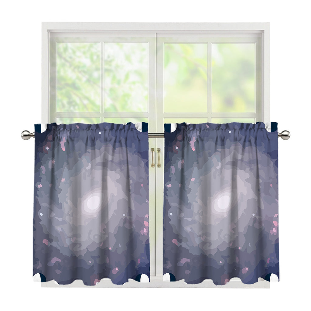 Lunar Phase Cycle Print Tier Curtains