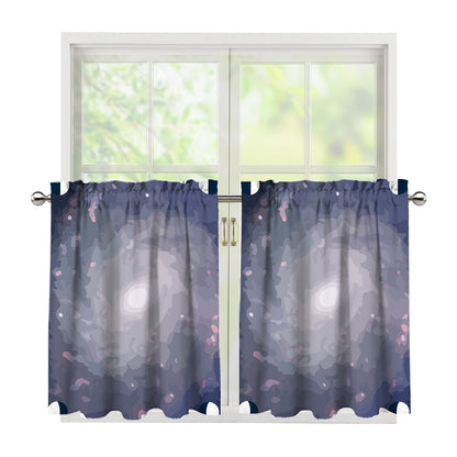 Lunar Phase Cycle Print Tier Curtains