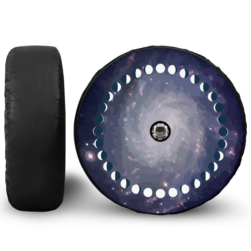 Lunar Phase Cycle Print Tire Cover With Camera Hole