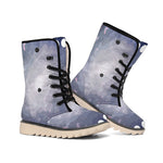 Lunar Phase Cycle Print Winter Boots