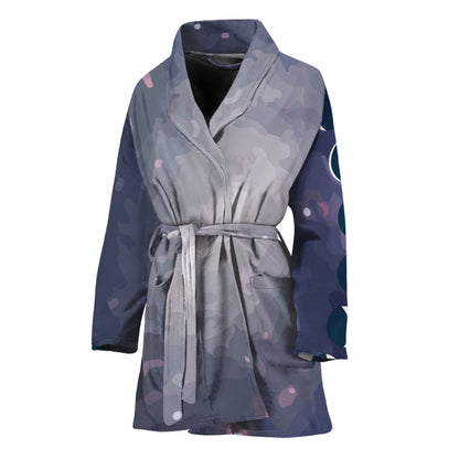 Lunar Phase Cycle Print Women's Bathrobe