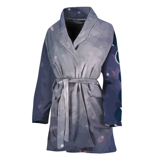 Lunar Phase Cycle Print Women's Bathrobe