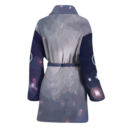 Lunar Phase Cycle Print Women's Bathrobe