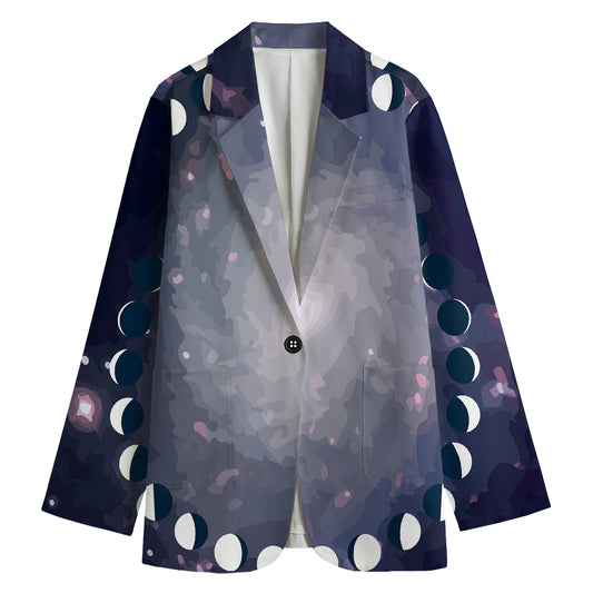 Lunar Phase Cycle Print Women's Blazer