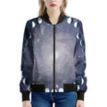Lunar Phase Cycle Print Women's Bomber Jacket