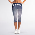 Lunar Phase Cycle Print Women's Capri Leggings