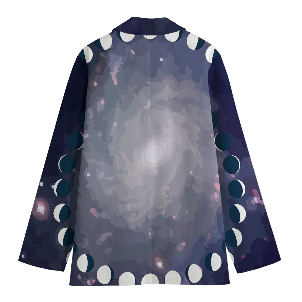 Lunar Phase Cycle Print Women's Cotton Blazer