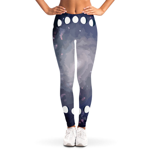Lunar Phase Cycle Print Women's Leggings