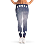 Lunar Phase Cycle Print Women's Leggings