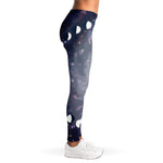 Lunar Phase Cycle Print Women's Leggings