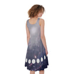 Lunar Phase Cycle Print Women's Sleeveless Dress
