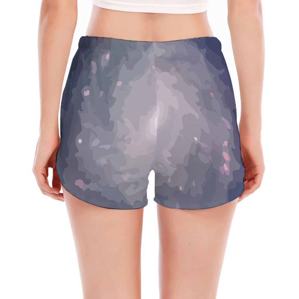 Lunar Phase Cycle Print Women's Split Running Shorts