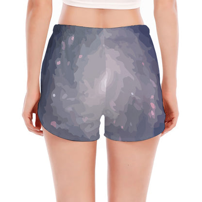 Lunar Phase Cycle Print Women's Split Running Shorts