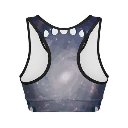 Lunar Phase Cycle Print Women's Sports Bra