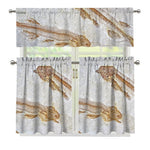 Lycoptera Fish Fossil Print 3 Piece Kitchen Curtains