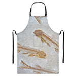 Lycoptera Fish Fossil Print Bib Apron With Pocket