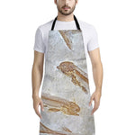 Lycoptera Fish Fossil Print Bib Apron With Pocket