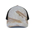 Lycoptera Fish Fossil Print Black Mesh Trucker Hat