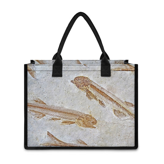 Lycoptera Fish Fossil Print Canvas Tote Bag